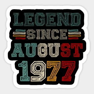 46 Years Old Legend Since August 1977 46th Birthday Sticker